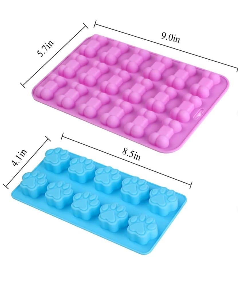Measurements of 1-Paw and 1-Bone shaped silicone mold