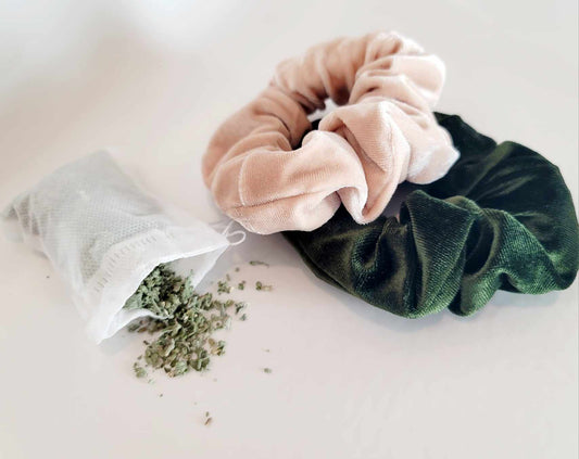 Refillable Scrunchies (Set of 2) Includes a surprise toy and our potent catnip inside