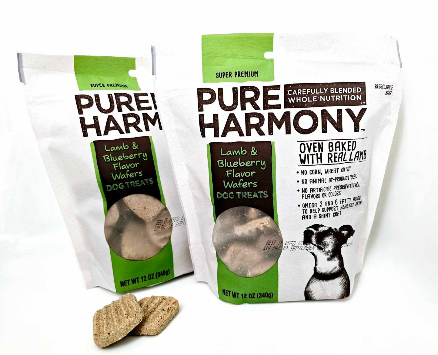 Dog Treats LG (2 PACK) Snack NATURAL Lamb Blueberry Wafers GREAT FOR HIP & JOINT AND IMMUNE HEALTH
