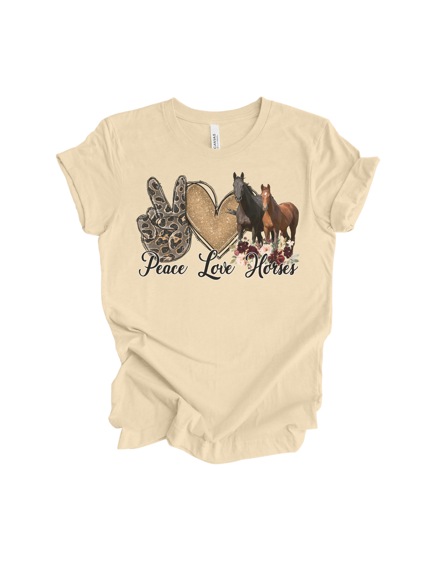 Peace Love Horses Unisex t-shirt
