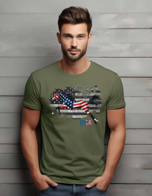 American Aged Patriot Horse - Unisex t-shirt
