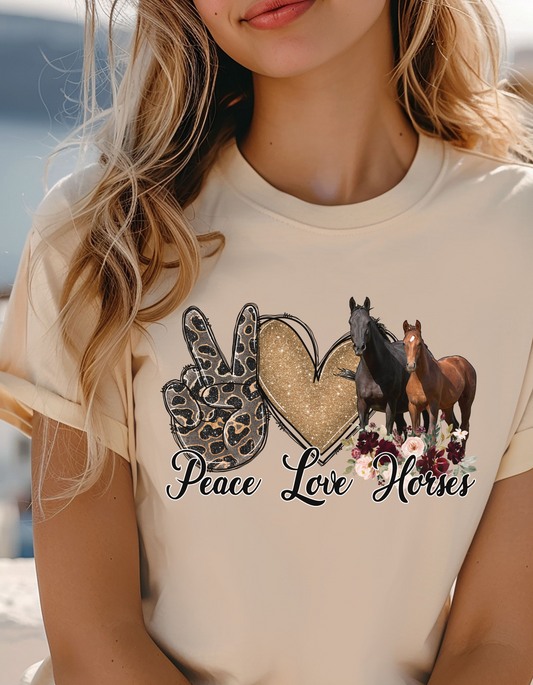 Peace Love Horses Unisex t-shirt